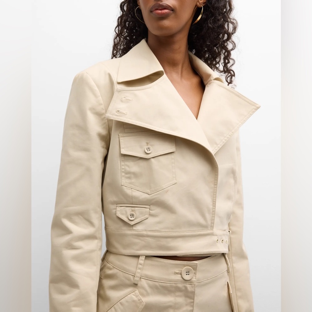 Anna Quan Beige Cropped Trench Jacket